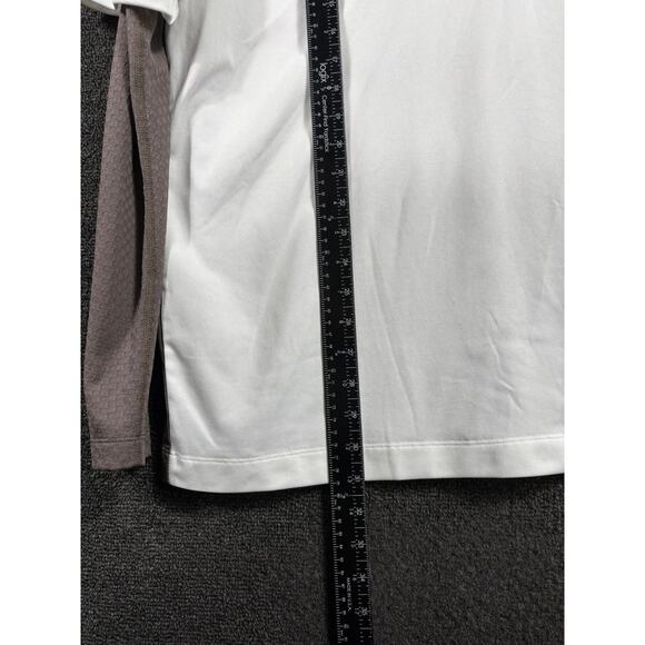 Nike Golf Shirt Mens XL White Gray Dri-Fit Long Sleeve Layered Performance Polo - Picture 8 of 8